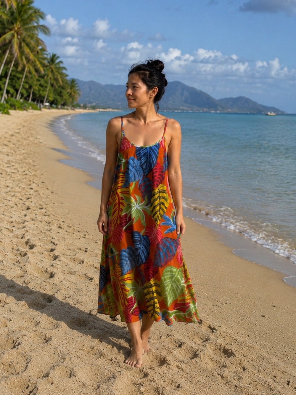 Jams World Sunset Passage Midi Dress Make-A-Wish Hawaii XS Adjustable Strap